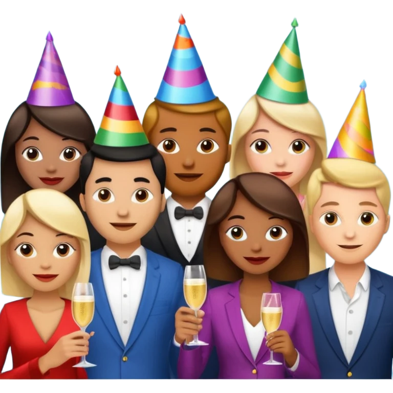 A large dense crowd of adults and seniors at an afterwork party emoji