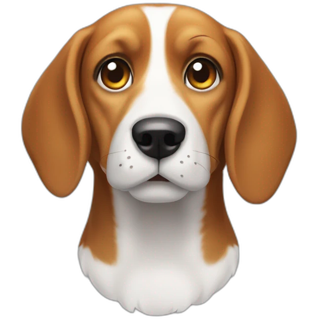 beagle de face gueule grande ouverte emoji