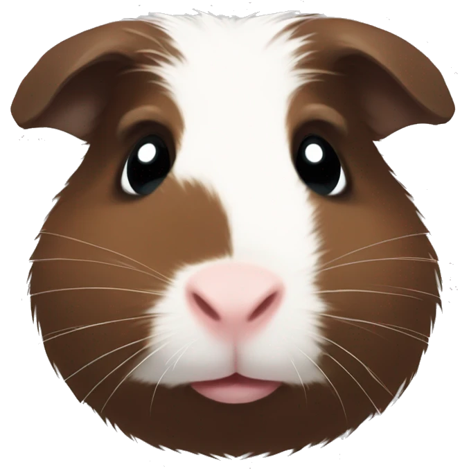 cute dark brown Guinea pig with white line fur between eyes emoji