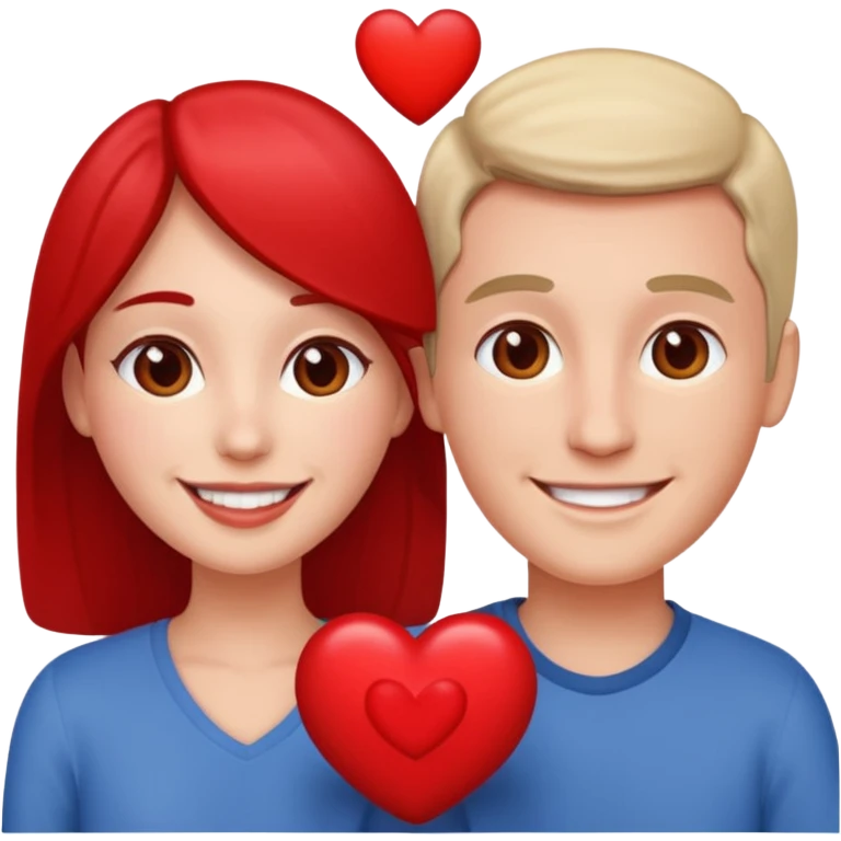 a couple with a heart between them, simple apple emoji style emoji