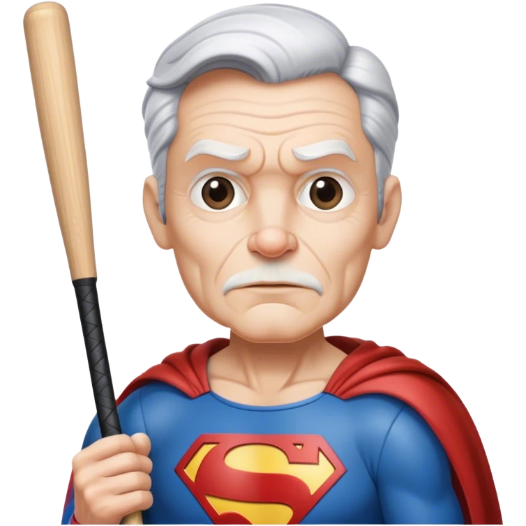 Old Superman with a baseball bat emoji
