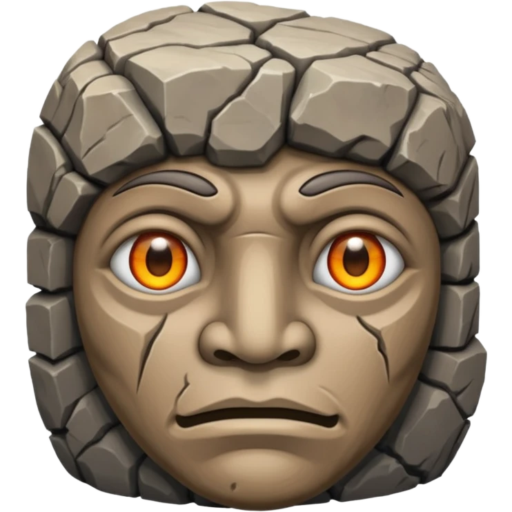 stone idol face in Volcano Island emoji