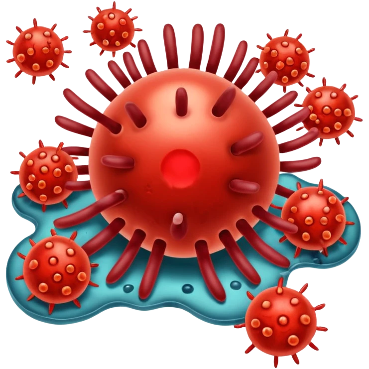 immune system getting attacked by HIV emoji