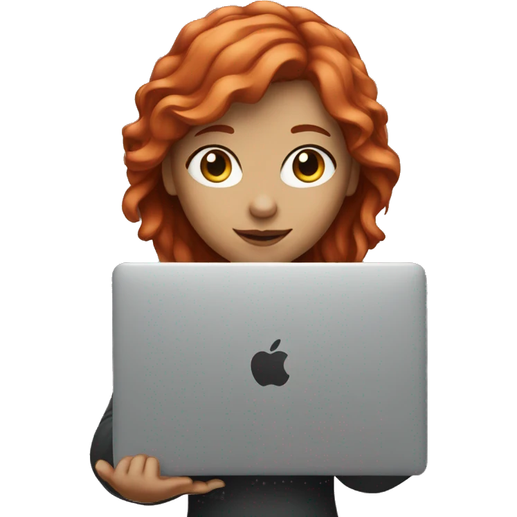 A red-haired girl with a MacBook  emoji