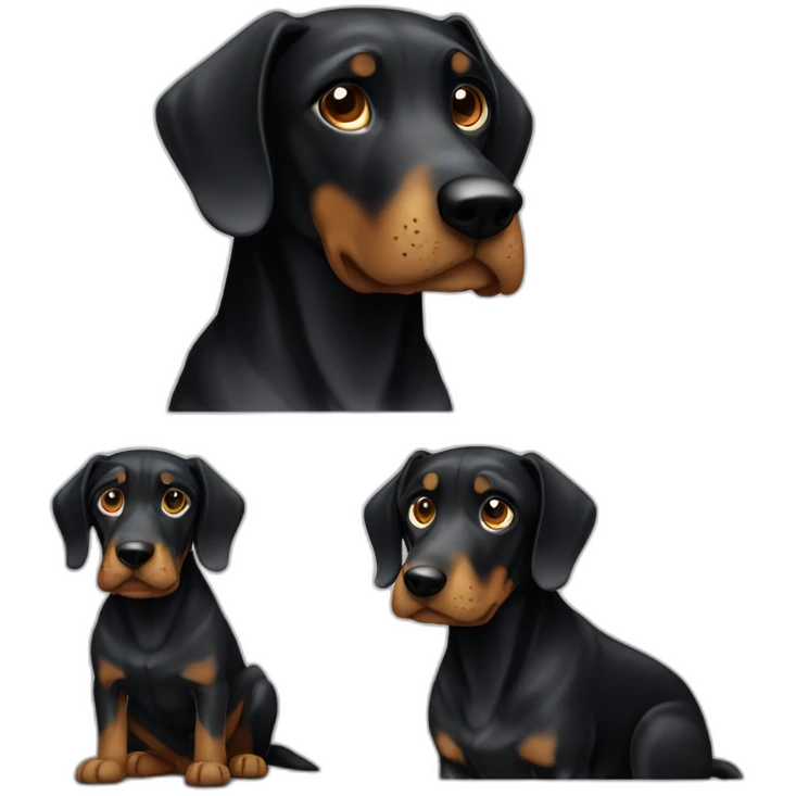 solid black hound dog emoji