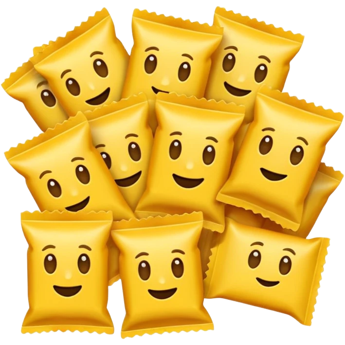 A lot of emojis all different in colors and style but all of them related to chips and chips packs and all of them on a green background emoji