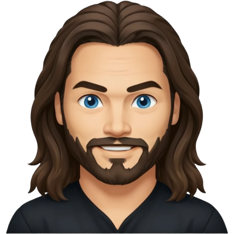 Blue eyes Jason mamoa longer hair smiling black shirt  emoji