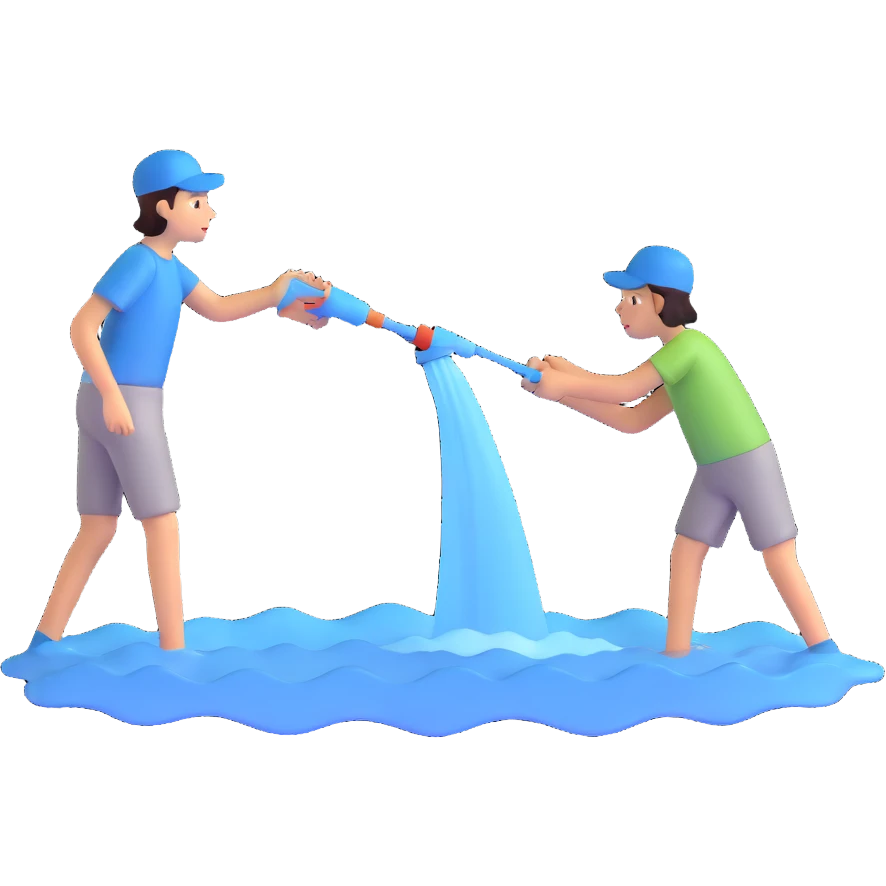 people spraying water on the left side emoji