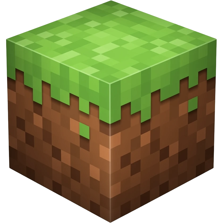 Cube de terre Minecraft emoji