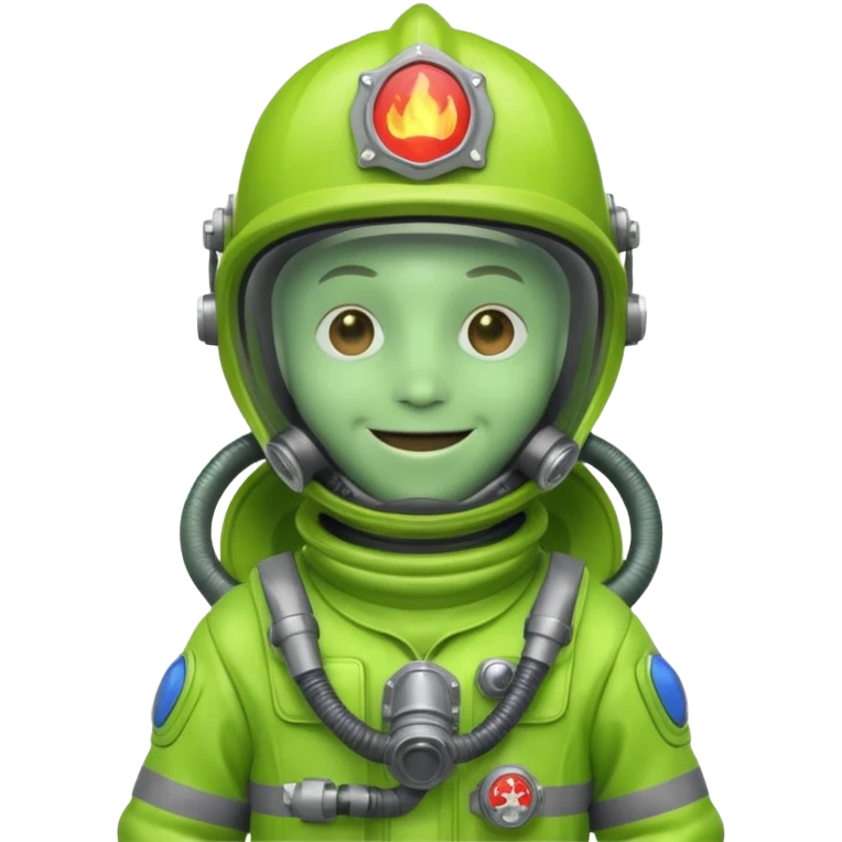 Alein firefighter green emoji