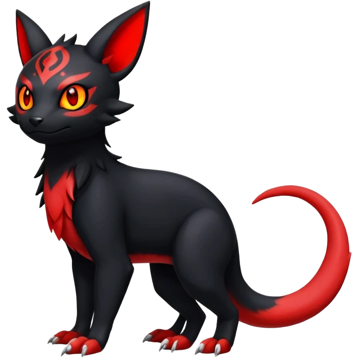 Salandit-Umbreon-Litten-Guilmon-Fakémon-hybrid-creature (full body)  emoji