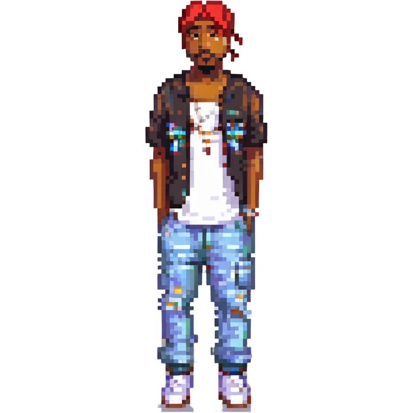 2Pac в полный рост, no background emoji