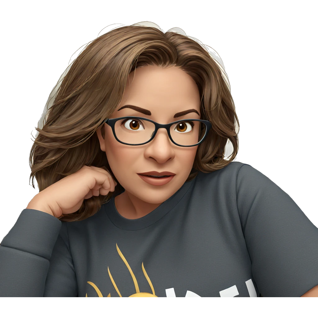 girl with brown hair indoors emoji