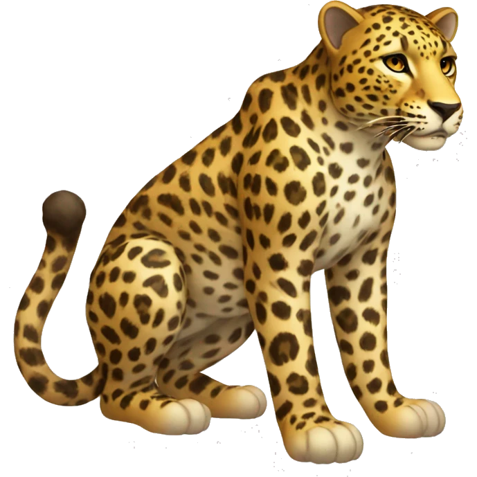 Make a leopard full body only draw by line emoji