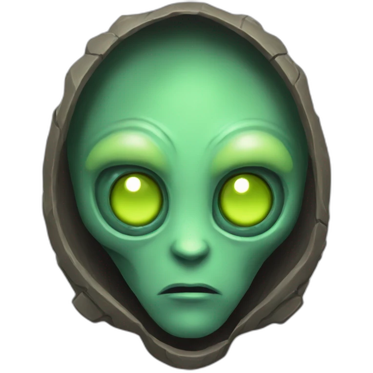 alien with a sad face futuristic roguelike rpg style inspired by hearthstone emoji