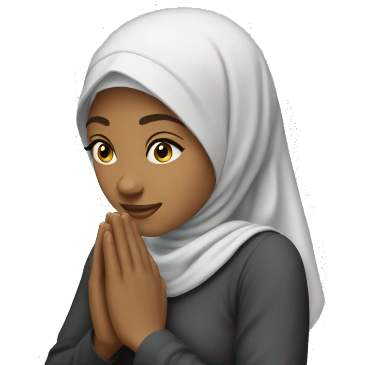 A young women with hijab praying  emoji