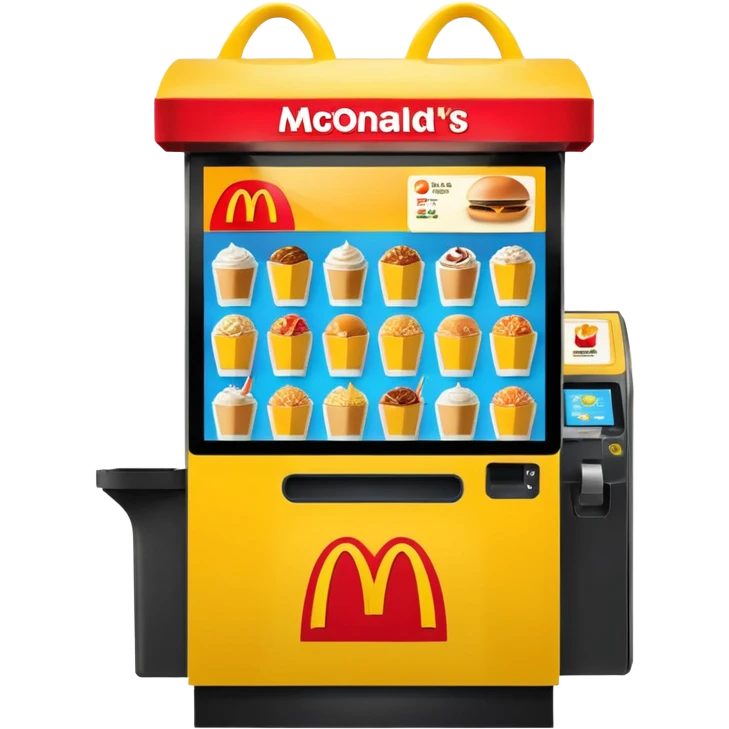 mcdonald's kiosk with various menu options emoji