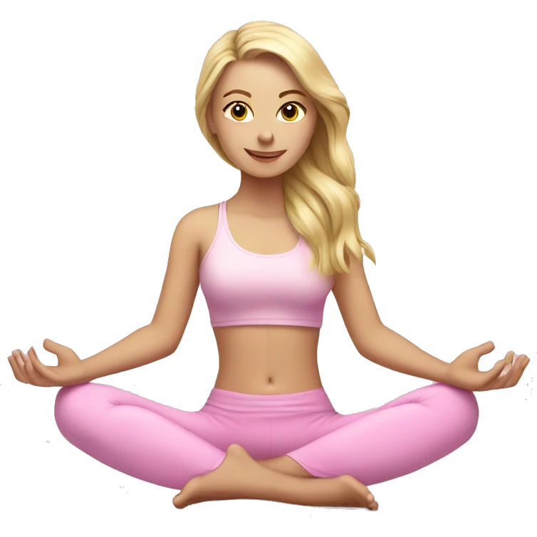 beautiful white girl doing yoga pink emoji