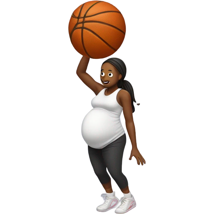 pregnant lady dunking basketball emoji