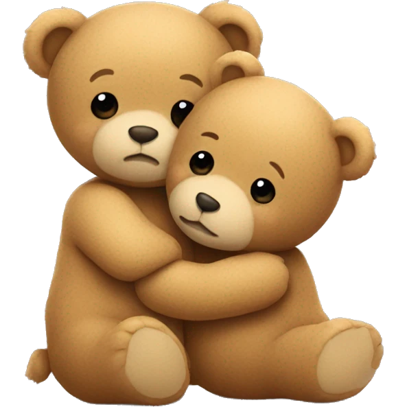 Two teddy bears hugging each other emoji