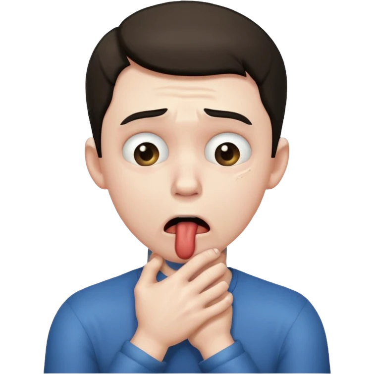 A guy choking himself emoji