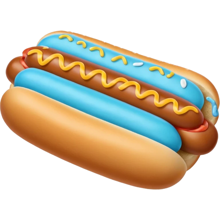 a blue hotdog bun with a minty colored hotdog in the middle of it emoji