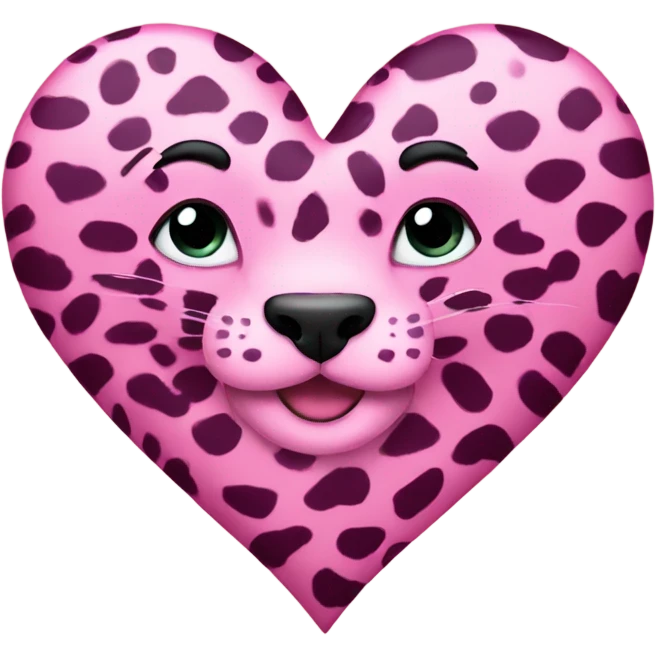 Pink leopard heart emoji