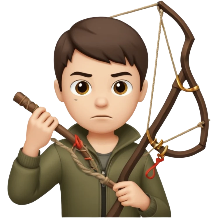 a bad boy shooting a bird with a slingshot emoji