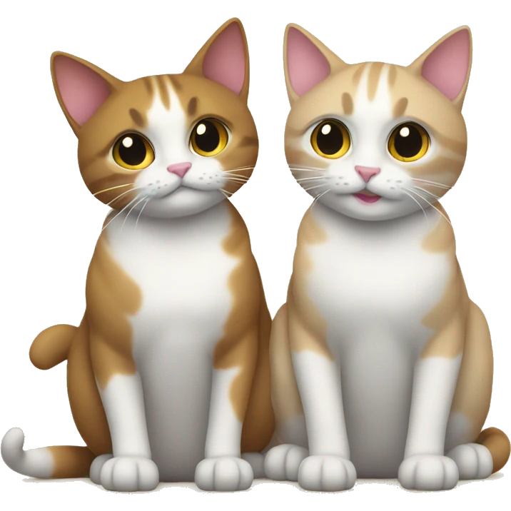 2 cats friends emoji