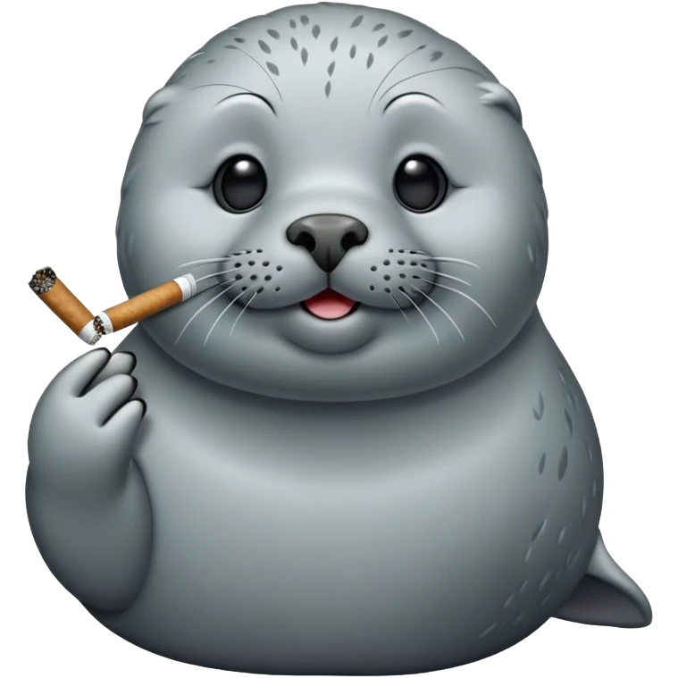Grey seal Smoking weed emoji
