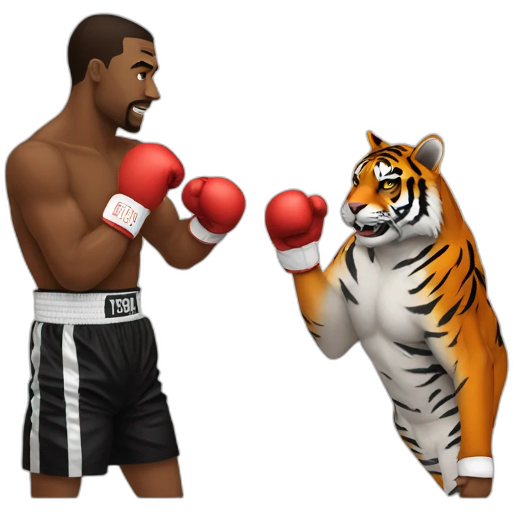 Tyson boxing with a tiger emoji