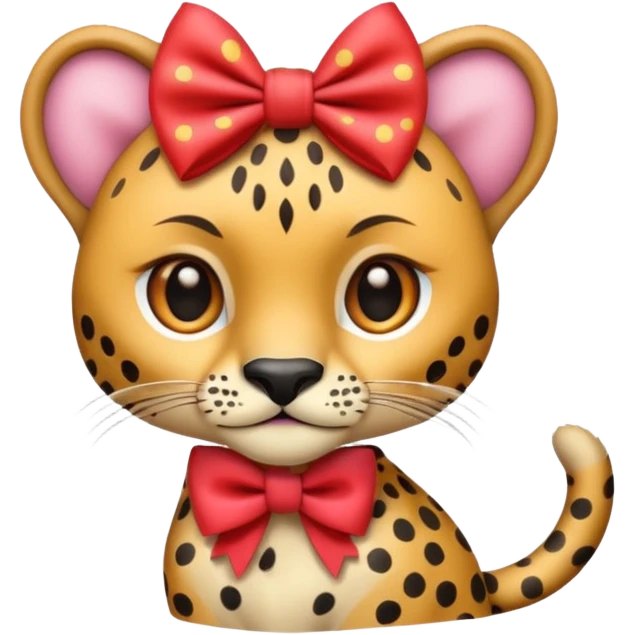 a cheeta with a bow emoji