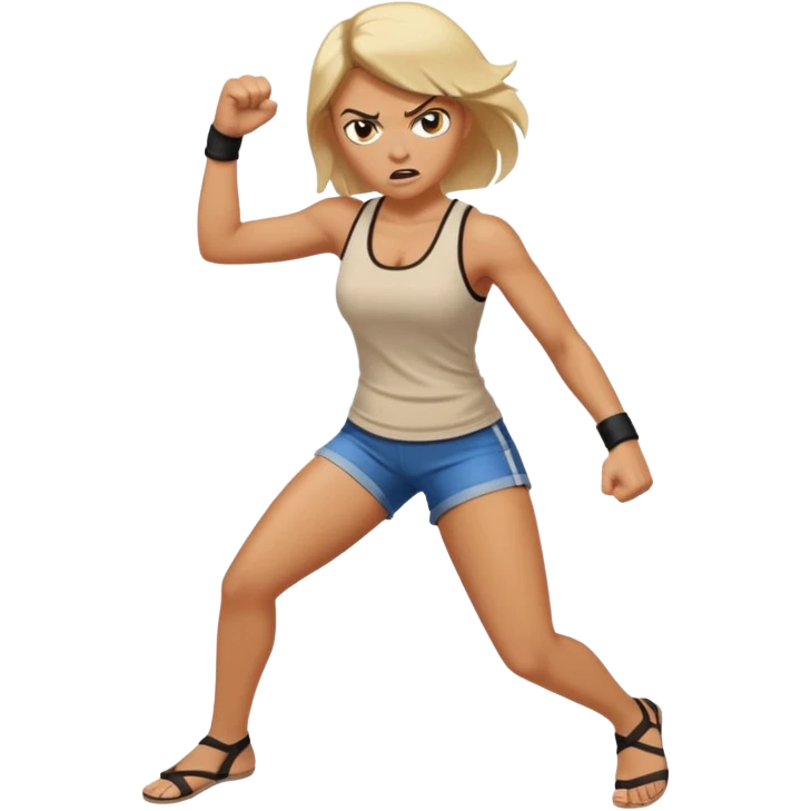 Woman angry kickin emoji