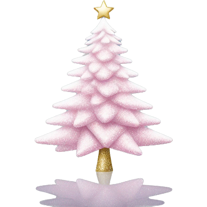 White Christmas tree with pink glitter emoji