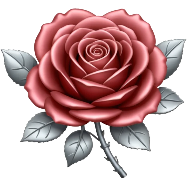 metal rose, without green leaves, just flower emoji