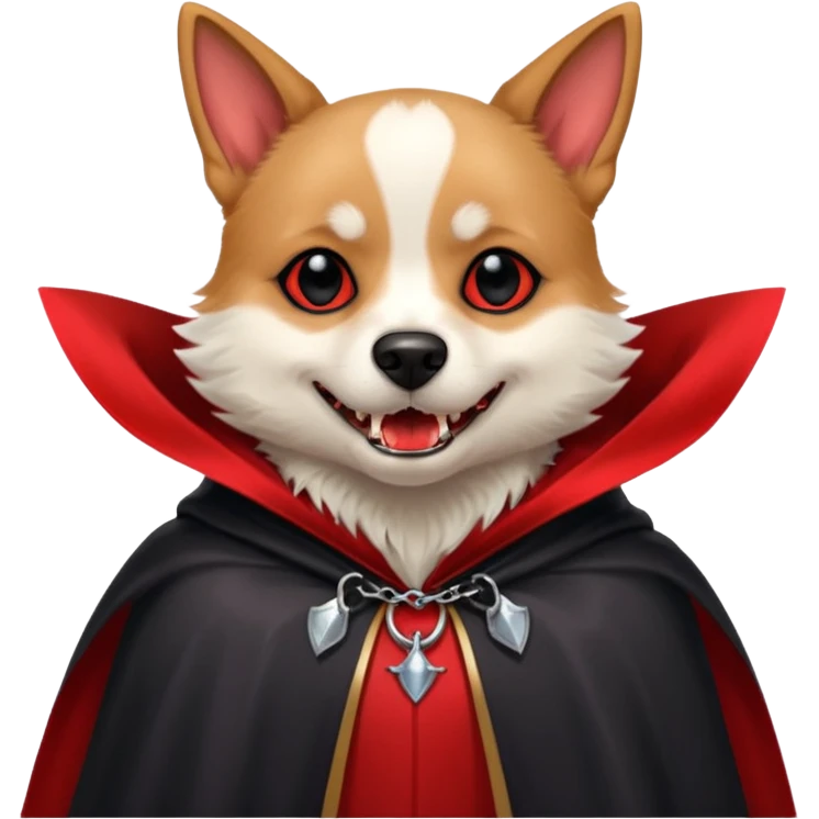 Vampire Pet, Dog in red collar cloak emoji