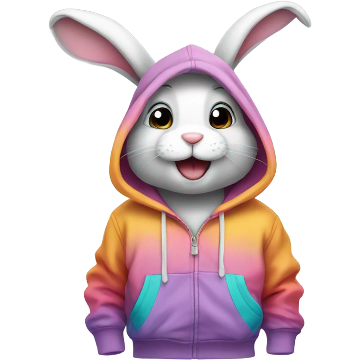 Bunny wearing a hoodie emoji