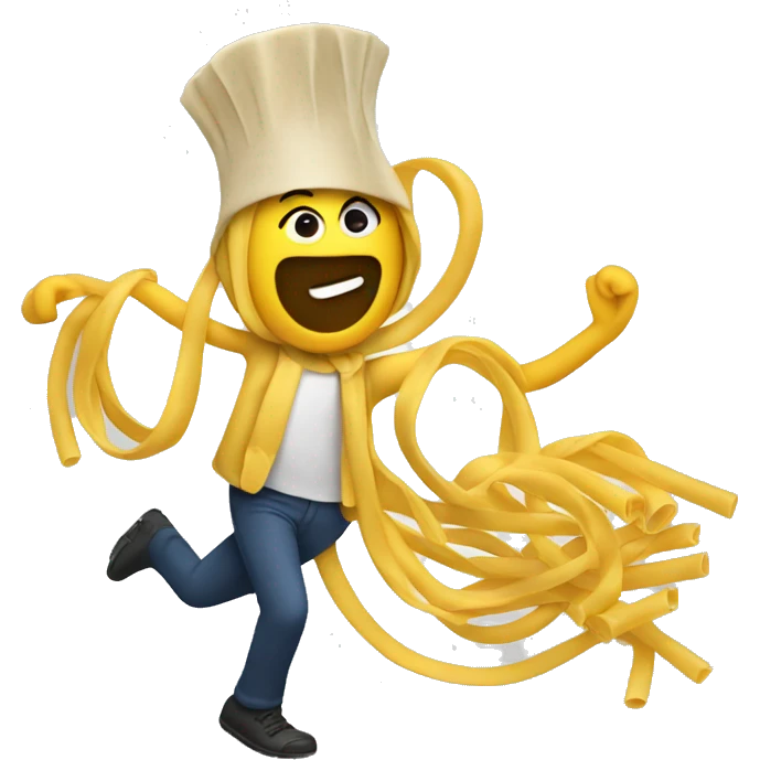 a pasta noodle dancing emoji