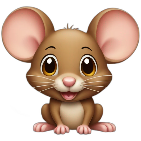 brown cartoon mouse happy emoji