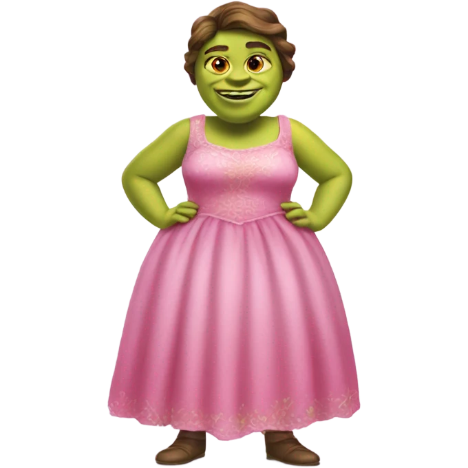 shrek wearing pink dress emoji