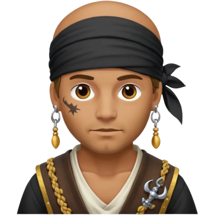 Belted pirate man with earring
 emoji
