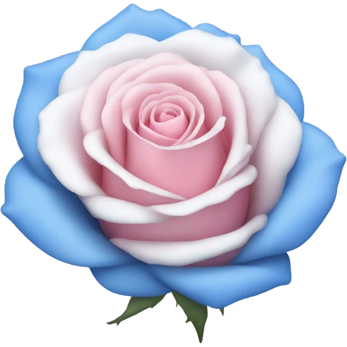 blue pink and white rose emoji
