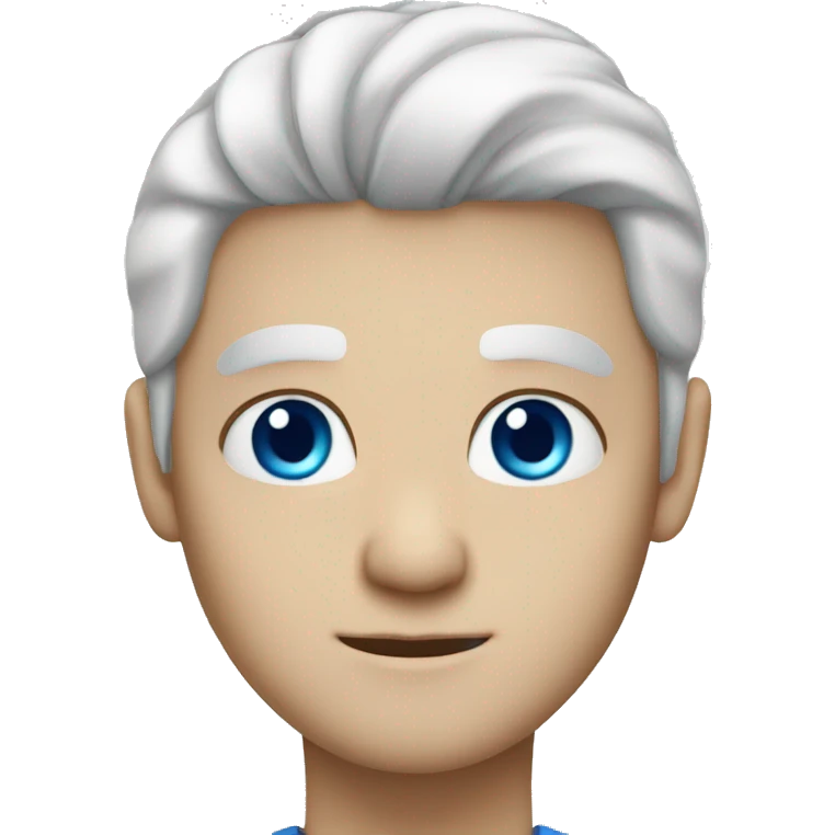 white hair and blue eyes emoji