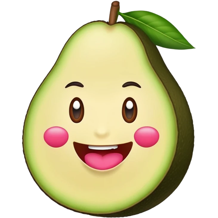 Haz un aguacate con labios muy grandes  emoji