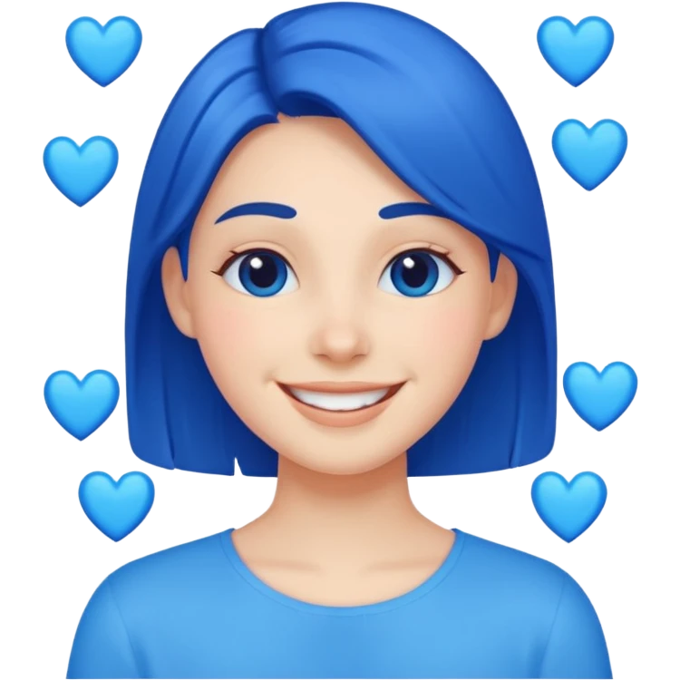 Head 🥰of love with blue hearts emoji