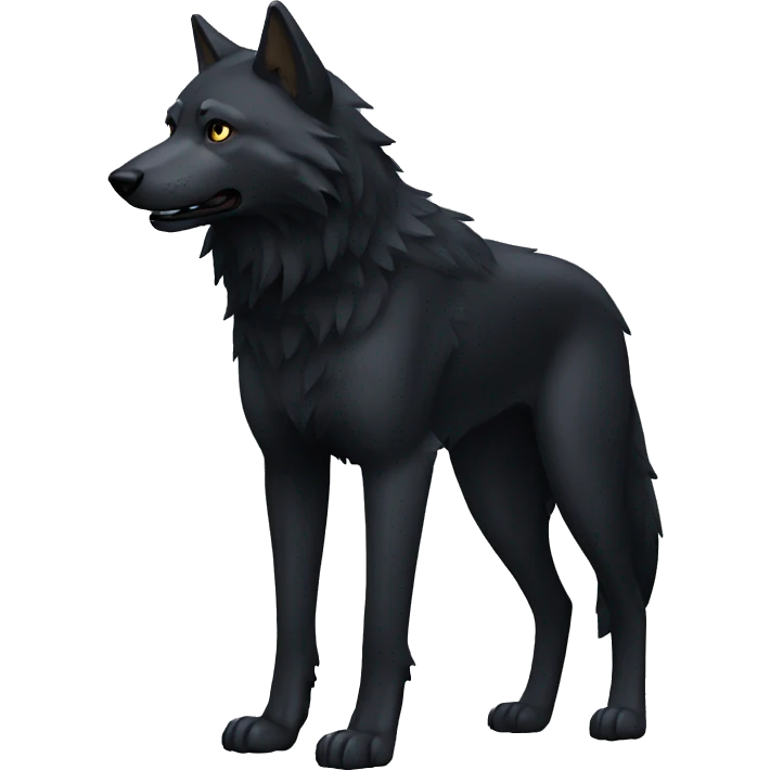 Full body black wolf emoji
