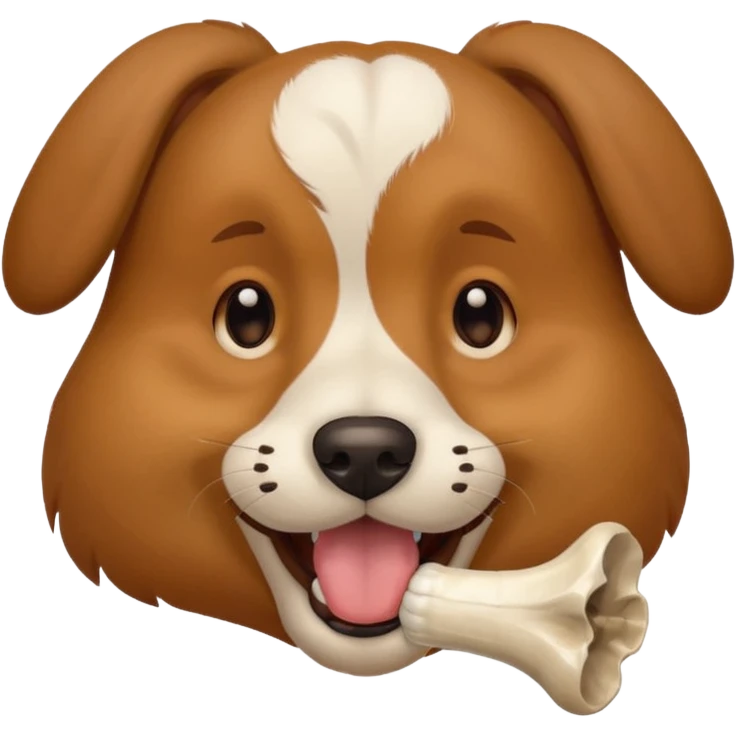 dog faace with bone in mouth emoji
