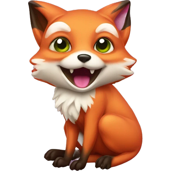 Fox whith a frog pink emoji