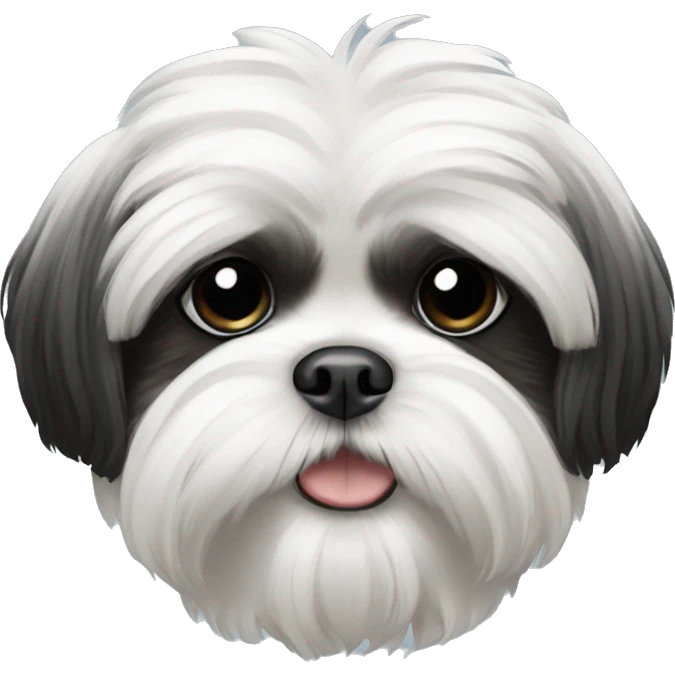 Black and white shih tzu emoji