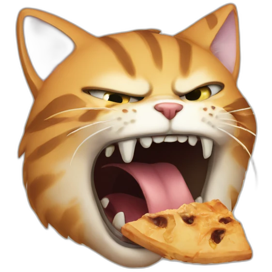 Enraged cat eating a cat emoji